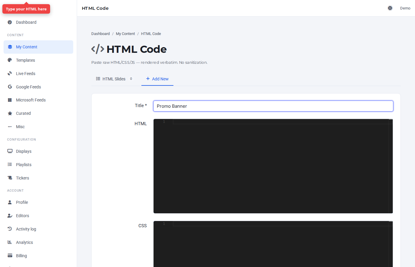 Form with the code editor highlighted